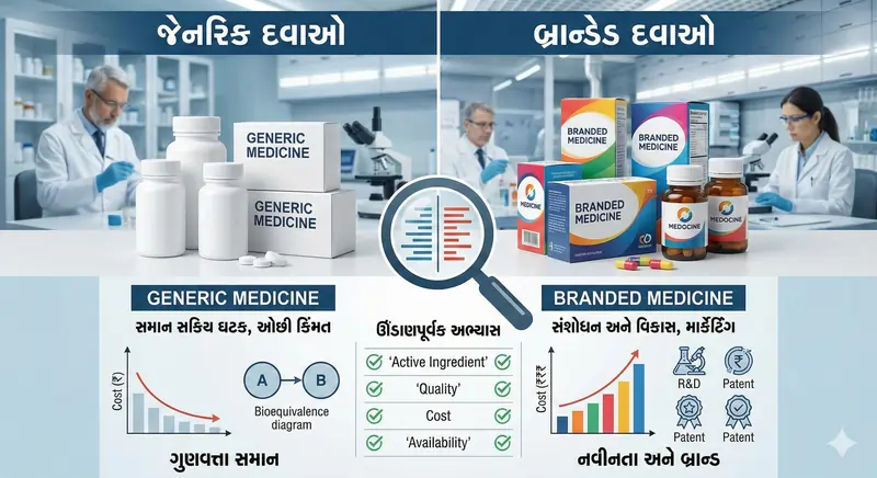 જેનરિક દવાઓ વિરુદ્ધ બ્રાન્ડેડ દવાઓ