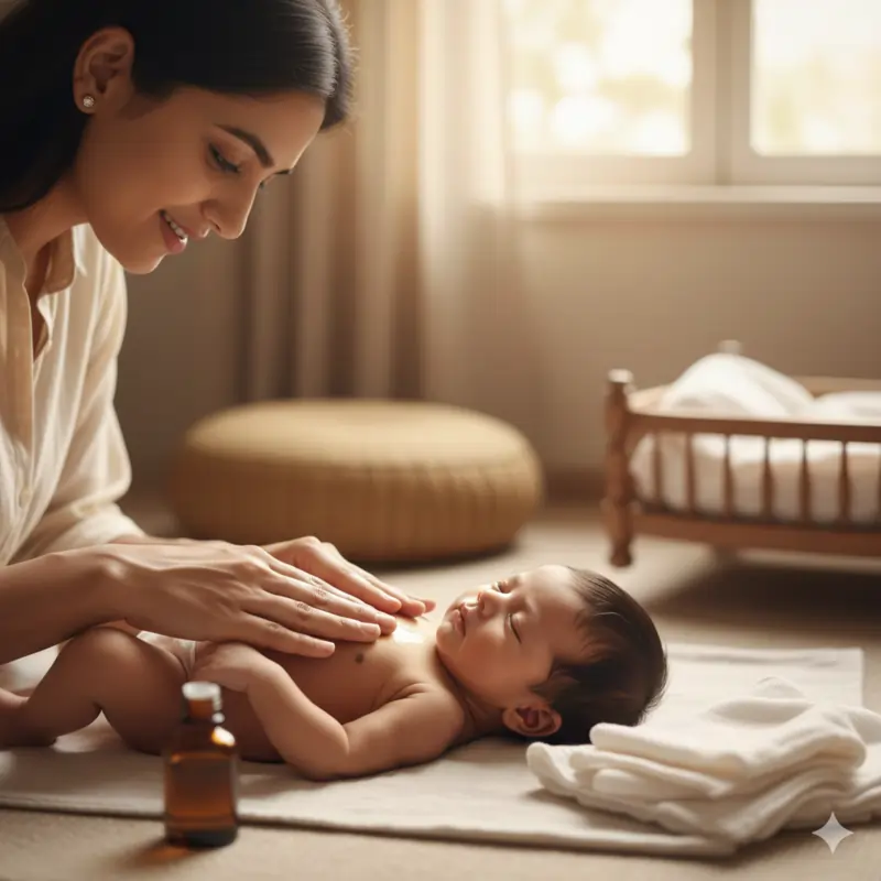 નવજાત શિશુની માલિશ કેવી રીતે કરવી