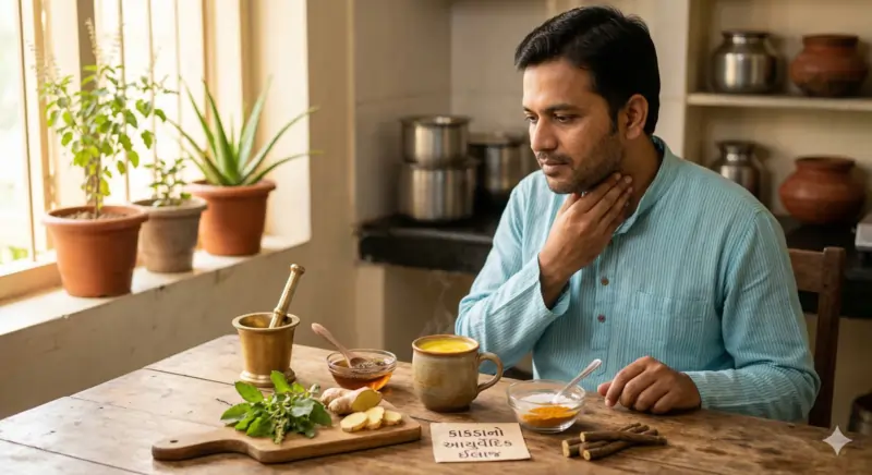 ગળામાં ખારાશ અને કાકડા