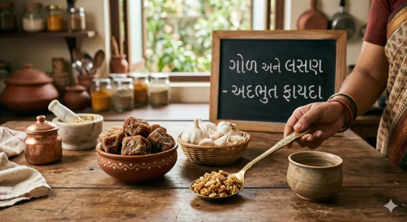 ગોળ અને લસણ