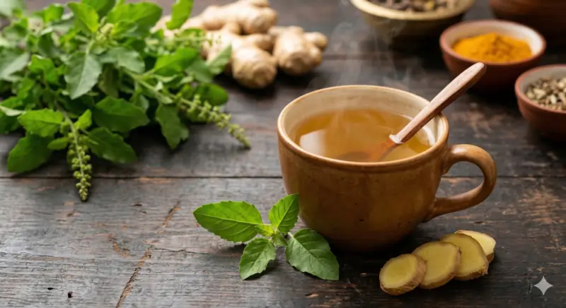 તુલસી અને આદુ