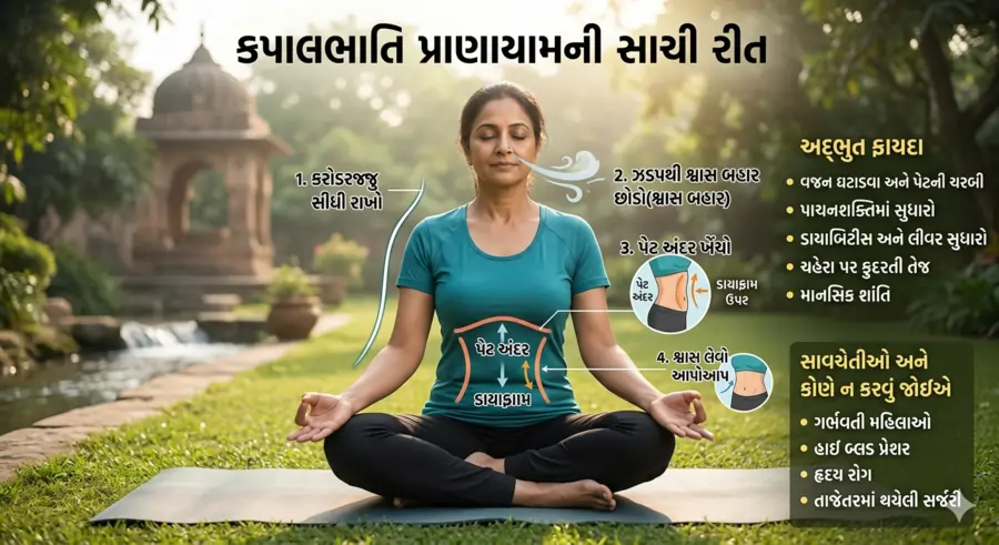 કપાલભાતિ પ્રાણાયામની સાચી રીત