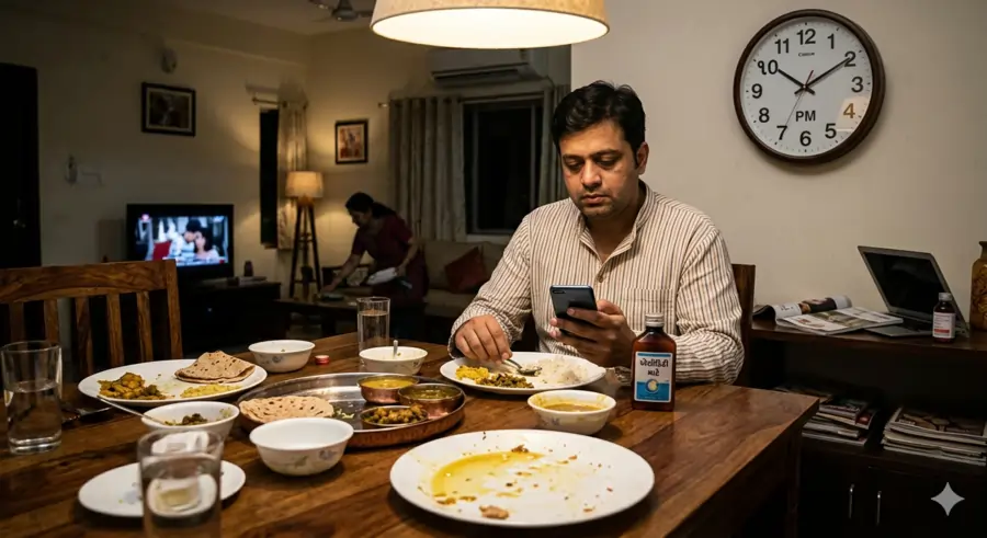 રાત્રે મોડા જમવાના ગેરફાયદા