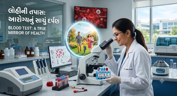 લોહીની તપાસ આરોગ્યના દર્પણને