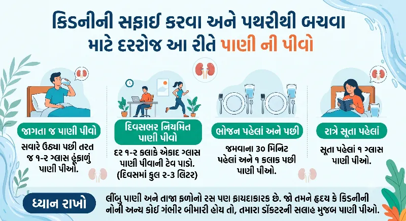 કિડનીની સફાઈ કરવા અને પથરીથી બચવા માટે દરરોજ આ રીતે પાણી પીવો