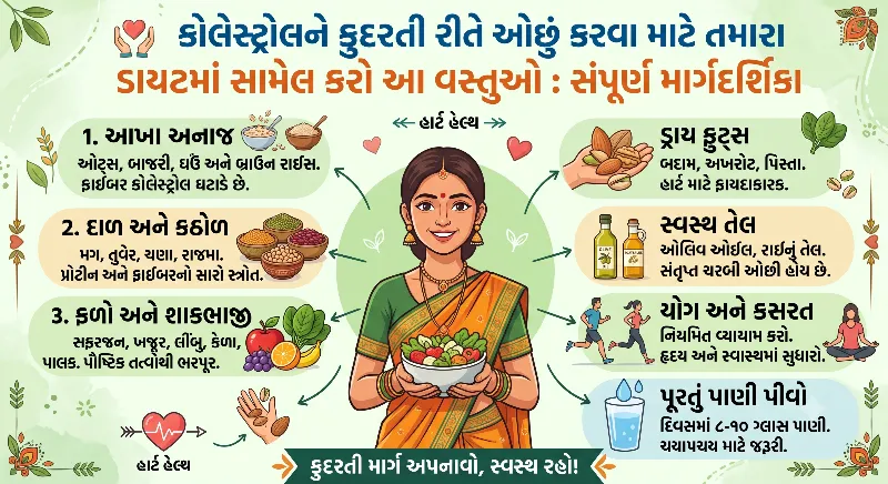 કોલેસ્ટ્રોલ ઓછું કરવા માટે ડાયટમાં સામેલ કરો આ 10 વસ્તુઓ