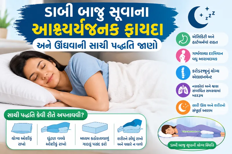 ડાબી બાજુ સૂવાના આશ્ચર્યજનક ફાયદા અને ઊંઘવાની સાચી પદ્ધતિ જાણો